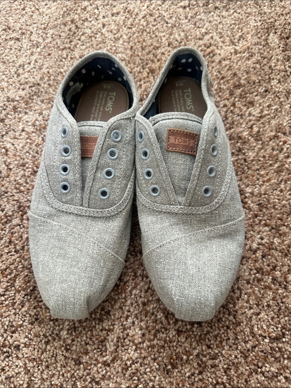 TOMS women’s Light Gray Slip-On Canvas Loafers